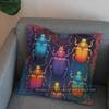 2D Colorful Beetle Pattern Decorative Pillow Cover Pattern Cushion Cover Suitable For Sofa Bedroom Car Pillow Cover