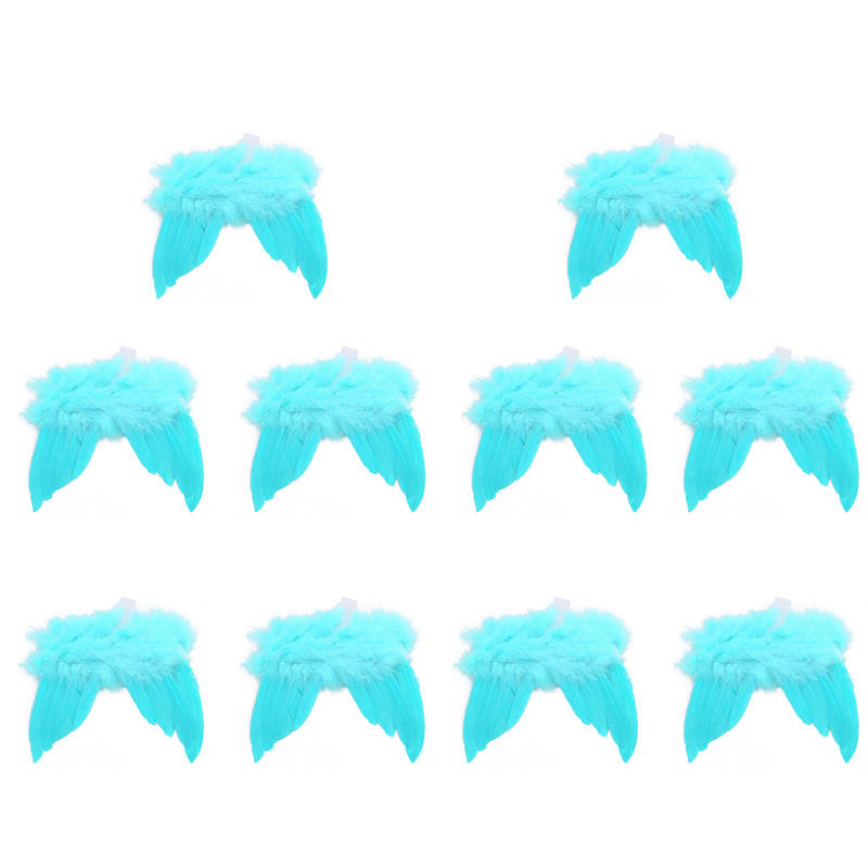 1PC/10PCS Lindas Alas de Plumas Blancas Accesorios Colgantes Decoración Navideña Boda Vacaciones Vintage Accesorios