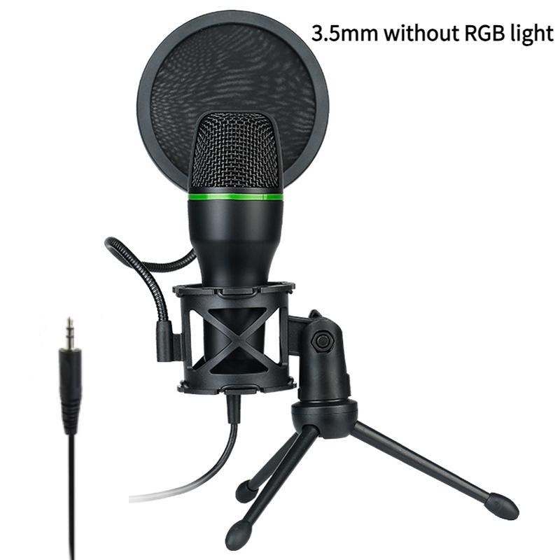 3.5mm/USB Condenser Wired Microphone for PC Laptop Gaming Podcast Studio Professional Anti-Blowout Desktop Microphone