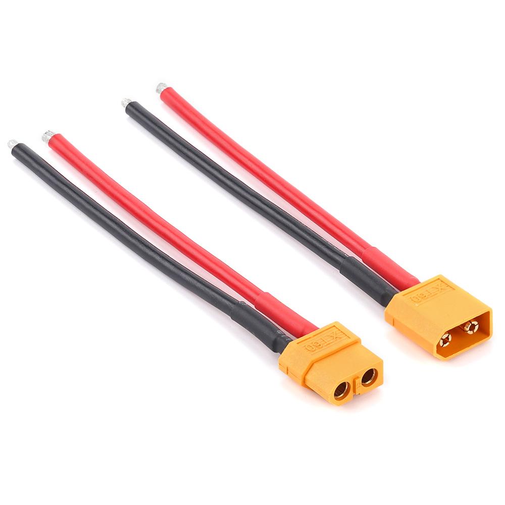 Battery Cable XT60 Connector Male & Female Plug with 15cm14 AWG Silicone Wire for RC Airplane Quadcopter Lipo Battery ESC FPV