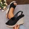 Sandali con zeppa Peep-Toe Europei e Americani Taglie Grandi – Nuovi Sandali Romani con Suola Spessa Estivi per Donna