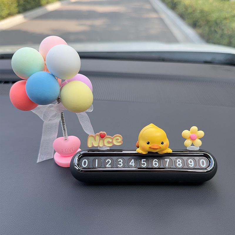 Cute Temporary Parking Phone Number Plate for Car Interior