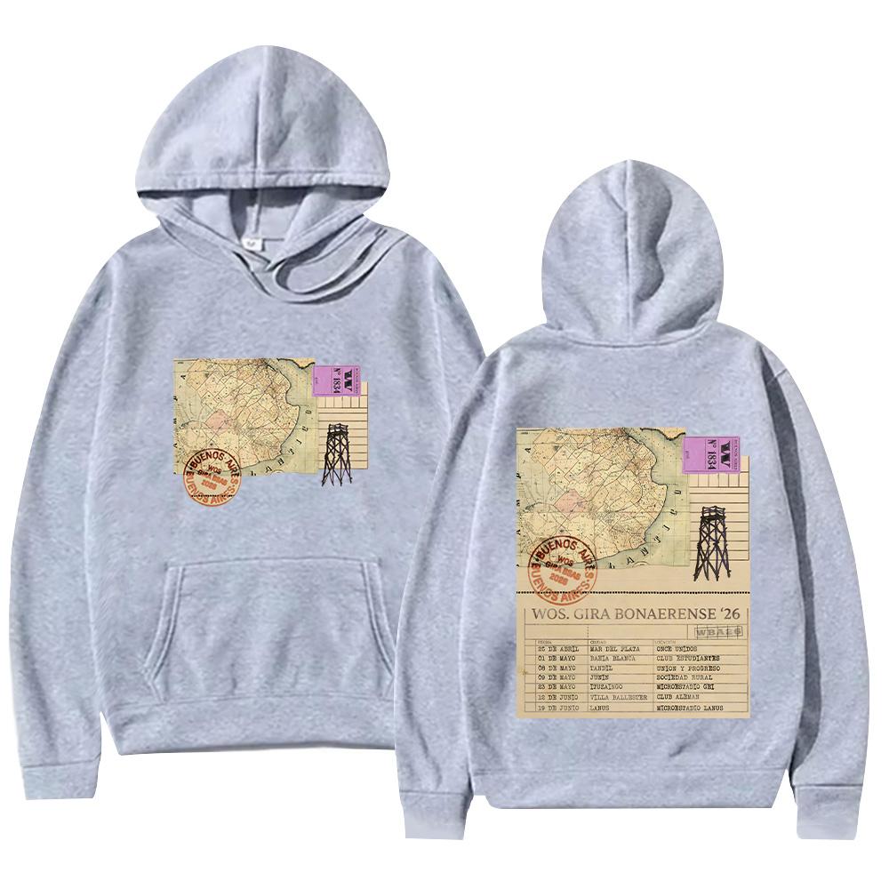 WOS.GIRA BONAERENSE '26 Hoodies Rapper WOS Merch Clothes Men Women Pop Music Fashion Streetwear High Street Pullovers