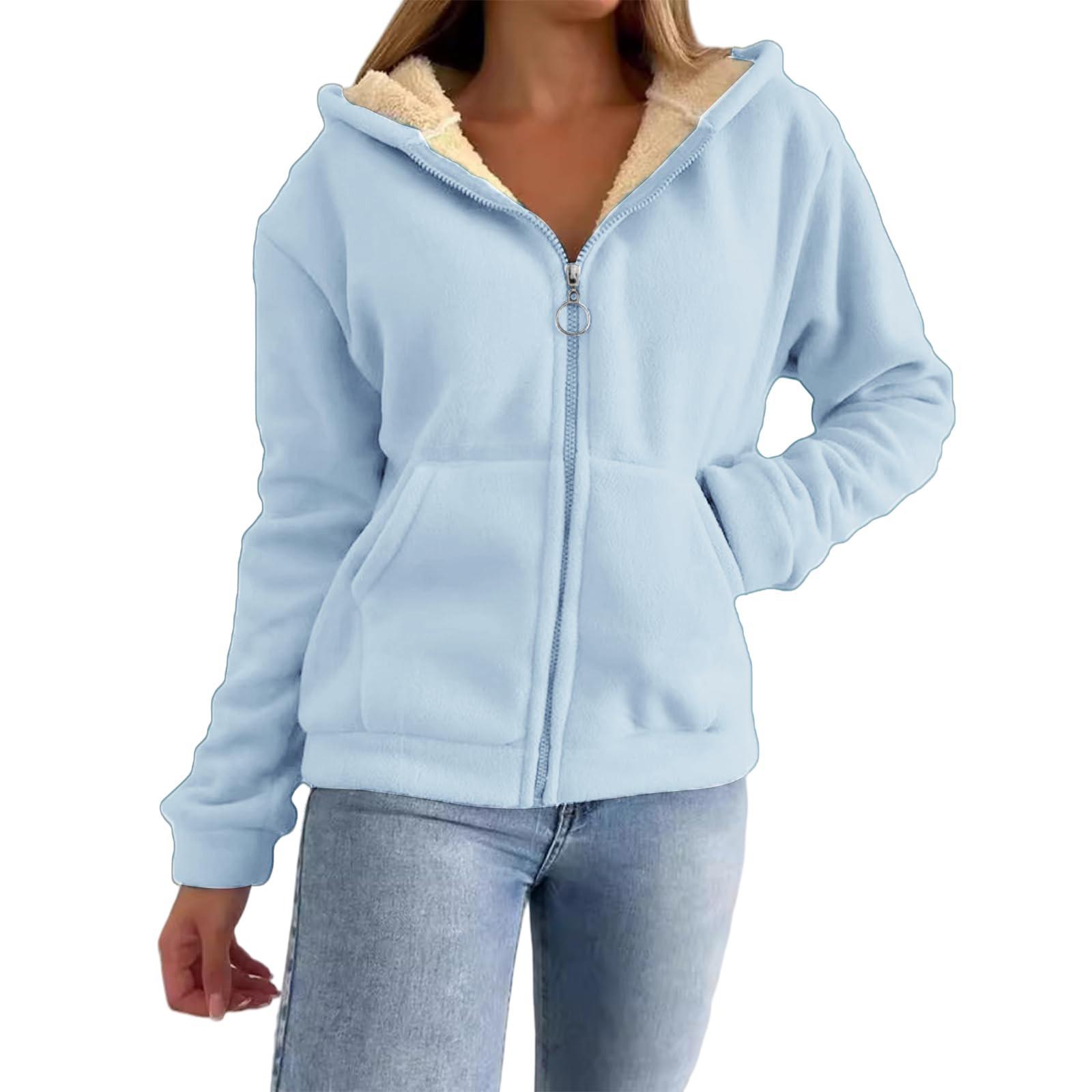 

Женская мода повседневная теплая кардиган-толстовка с капюшоном на молнии с карманом-молнией XL