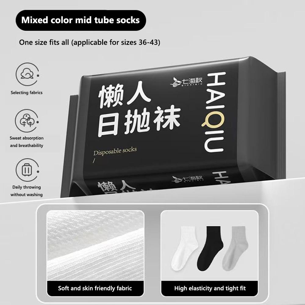 White Black Grey Disposable Socks 36-43 Travel Supplies Socks Portable Disposable Stocking  Unisex