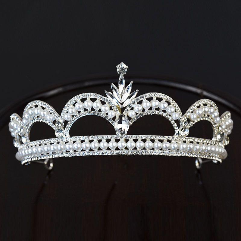 

Свадебный стиль Невеста Свадебный головной убор Свадебное платье Японская и корейская Жемчужная корона Женщины Взрослые Церемония Аксессуары для волос