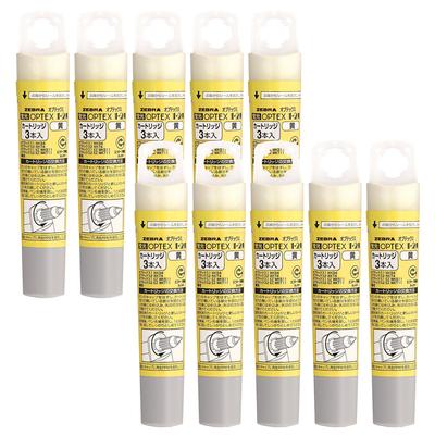 Zebra Highlighter Optex 1 2 3 Cartridges X 10 Pen, & Cartridges, Yellow, (B-RWK8-Y)