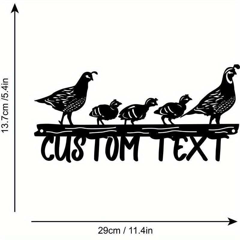Custom Metal Partridge Family Address Sign - Personalized Yard Art & Unique Outdoor Decor for Bird Lovers