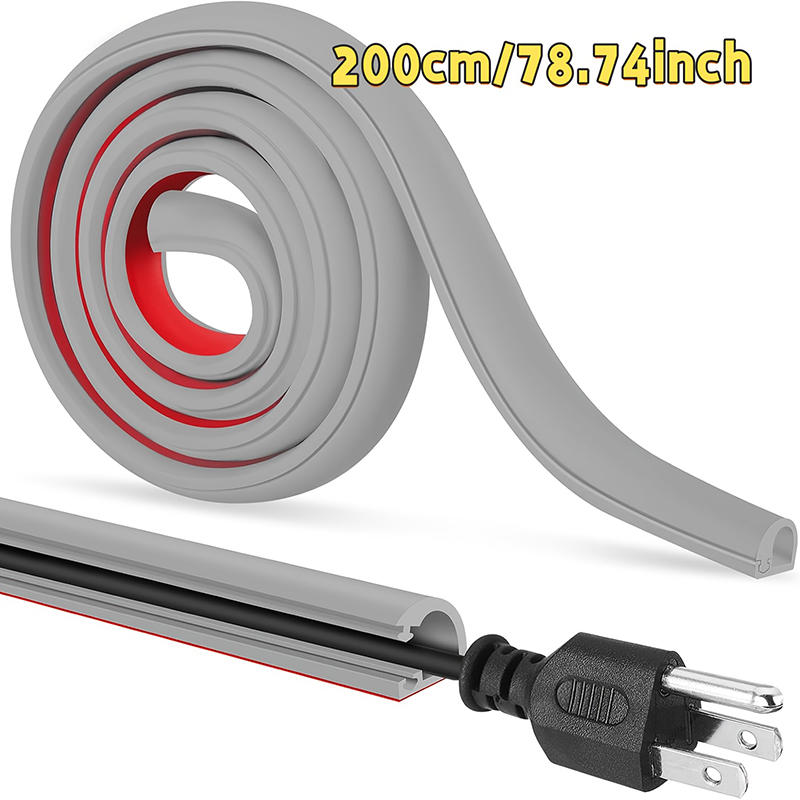 1PCS PVC Self-Adhesive Wall Cable Cover Easy Wire Management for Flooring Invisible Home Decor Cable Channel Floor Cord Organizer Decorative Concealer