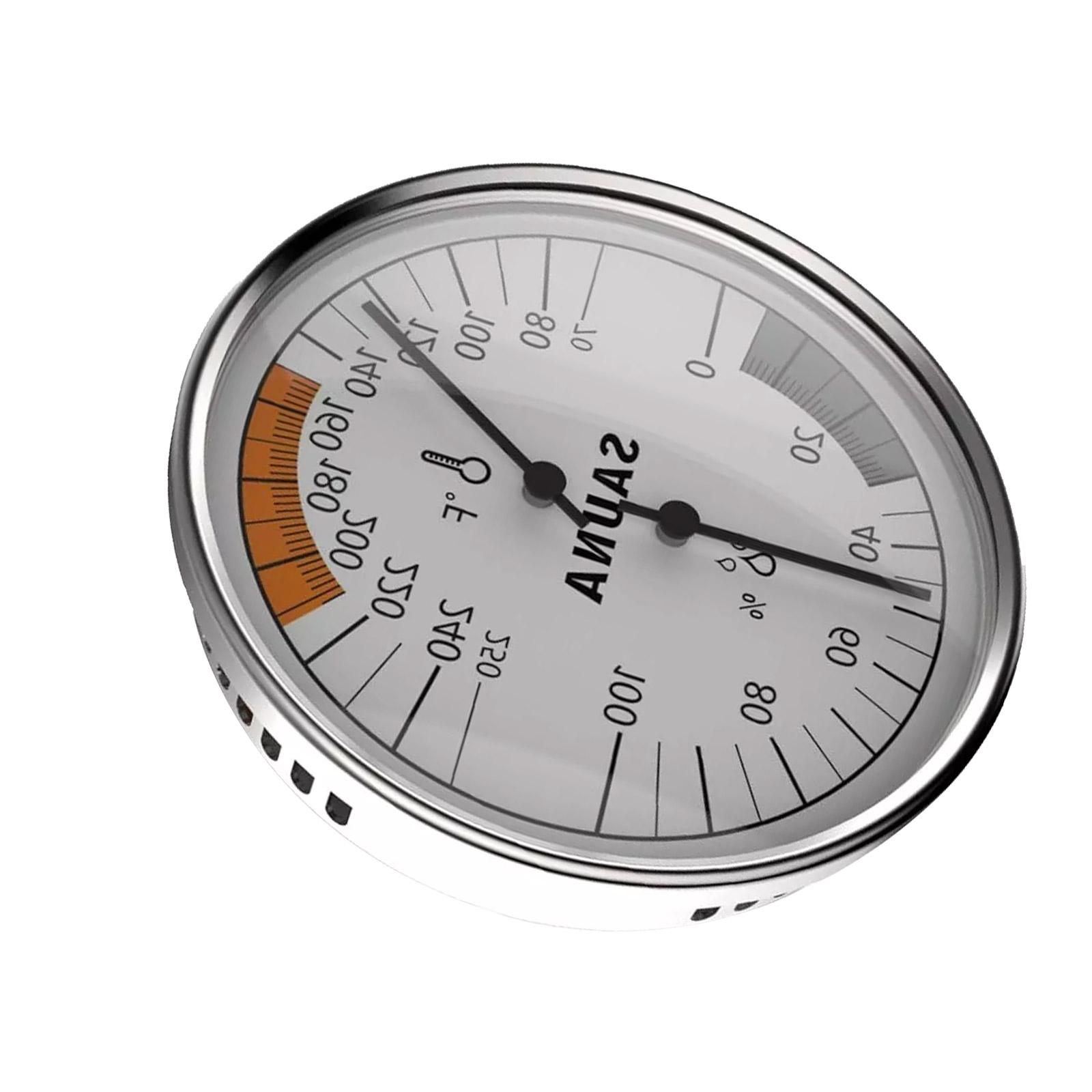 

Sauna Thermometer Hygrometer Wall Mounted Metal Shell High Temp Resistant Mechanical Temperature Humidity Meter