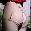 Open crotch perforated full 6 colors [FULL CHECK] shorts, panties, back, (red)