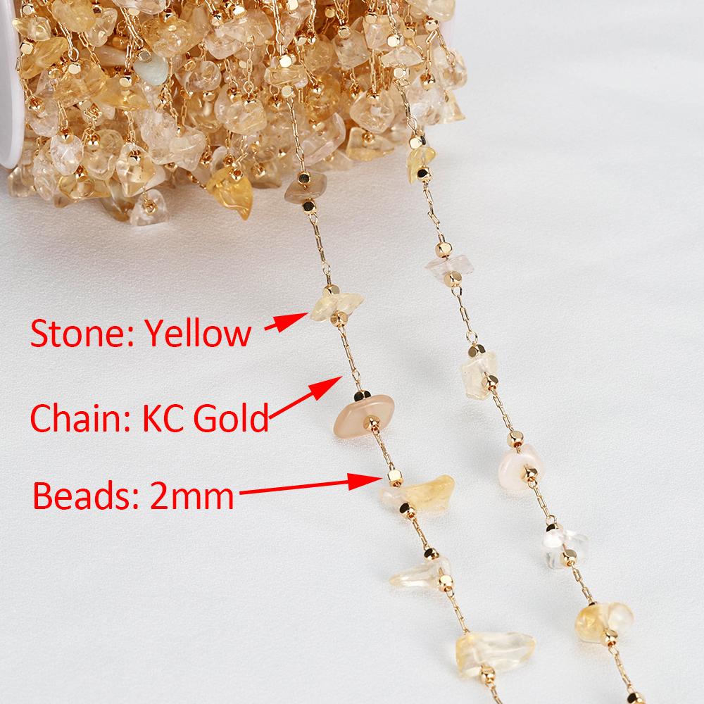 1meter Stone Chain Crystal Irregular Glass Stone Beads Chains Necklace Bracelet Components For DIY Jewelry Making Findings