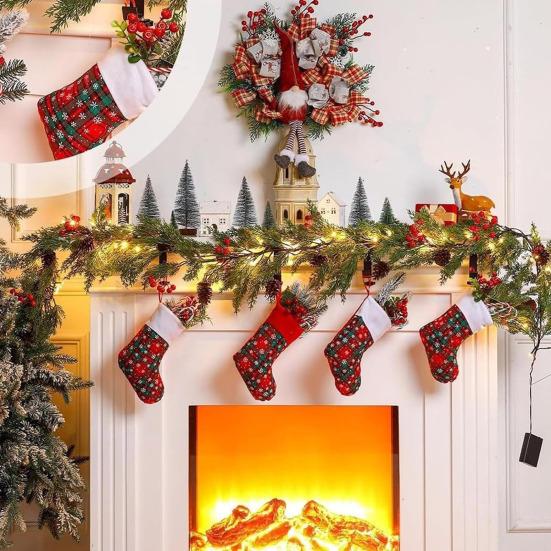 2-in-1 Adjustable Christmas Stocking And Garland Hangers Metal Mantel Hooks No Drill Stocking Holder Holds Up To 11lbs