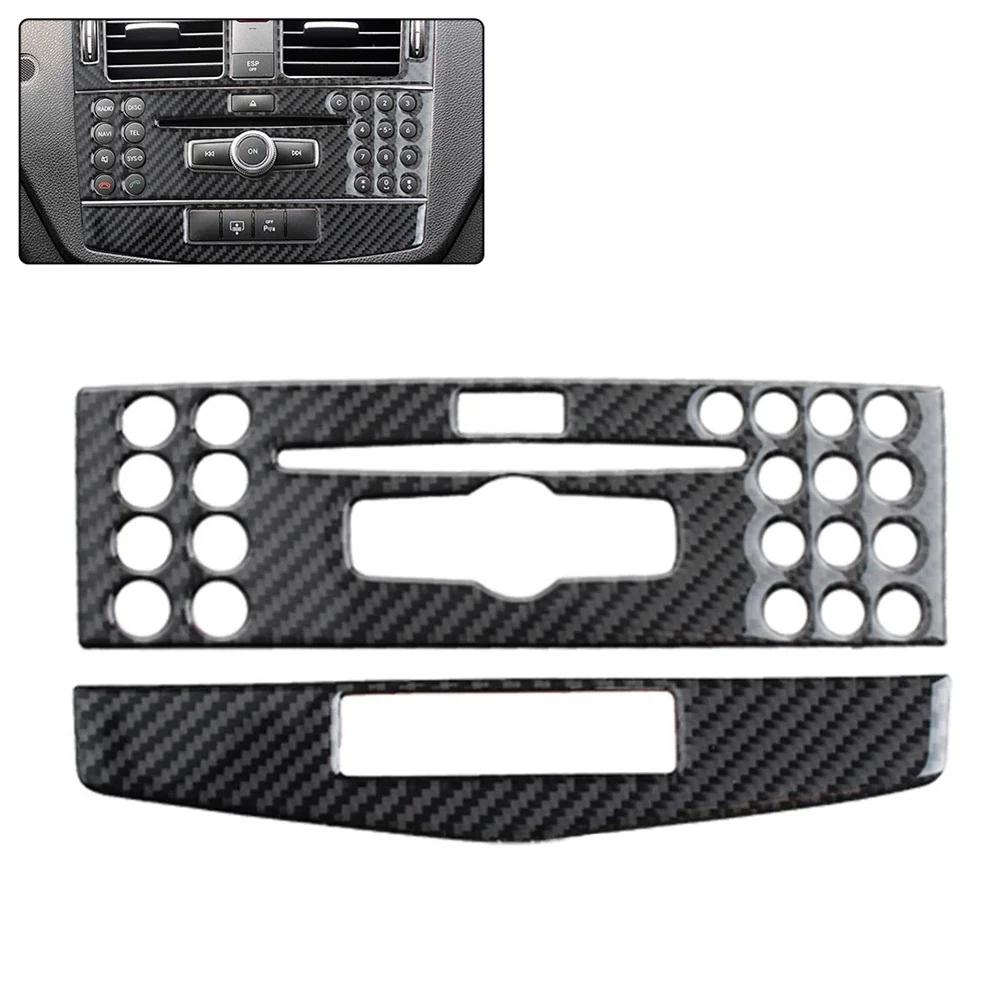 Kohlefaser Mittelkonsole Klimaanlagenblende Verkleidung für Mercedes C-Klasse W204 2007-2010