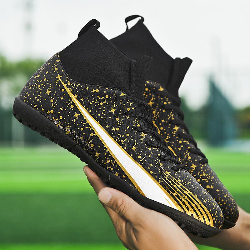 Новые высокие футбольные бутсы Унисекс Спортивная обувь Противоскользящее сцепление Мужские Женские Большого размера Удобные Дышащие Беговые кроссовки 35