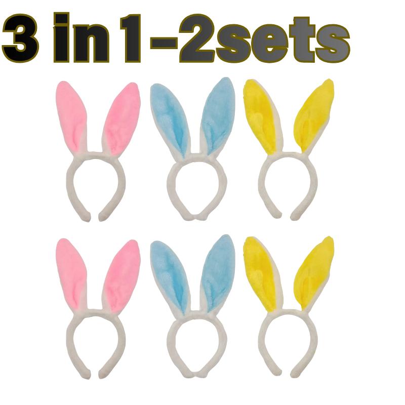 Plush Rabbit Ear Hair Hoop Bunny Ears Headband for Theme Party Stage Performance Easter Cosplay Costume Accessory Hoop Hair
