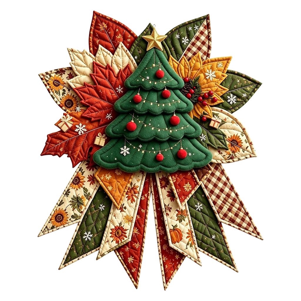 Gesteppte Weihnachts-Türdekoration Nähset mit festlichem Stoff für DIY-Feiertagsbastelarbeiten