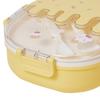 Fiambrera Bento para Niños Adultos 3 Compartimentos Plástico Lindo Helado Contenedores de Almuerzo Merienda con Tenedor y Cuchara para
