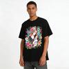 Floral Print Casual Top with Mother Holding Baby Graphic Pure cotton T-shirt