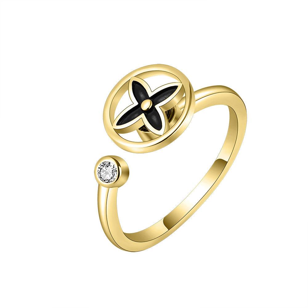 Rotating Four-leaf Clover Ring - Women s Luxury High-end Elegant and Unique Adjustable Ring adjustable opening