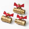 1pc Butterfly Stem Brass Ball Valve 1/4" 3/8" 1/2" BSP Threaded Male To Female Air Compressor Water Gas Oil Shut Off Valve