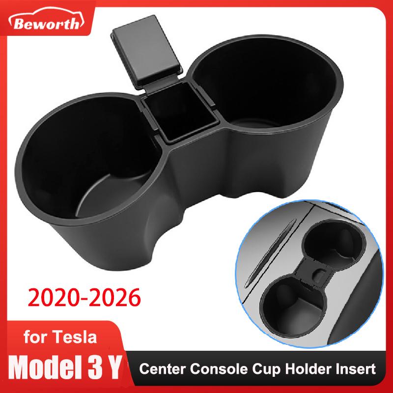for Tesla Model 3 Y Juniper Highland 2025 2024 Center Console Cup Holder Insert Silicone Slot Slip Drink Limiter Car Accessories