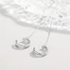 2pcs Set Women's Fashion Pendant Earrings, Long Tassel Lightweight Drop Earrings, Inlaid with Synthetic Synthetic Zirconia