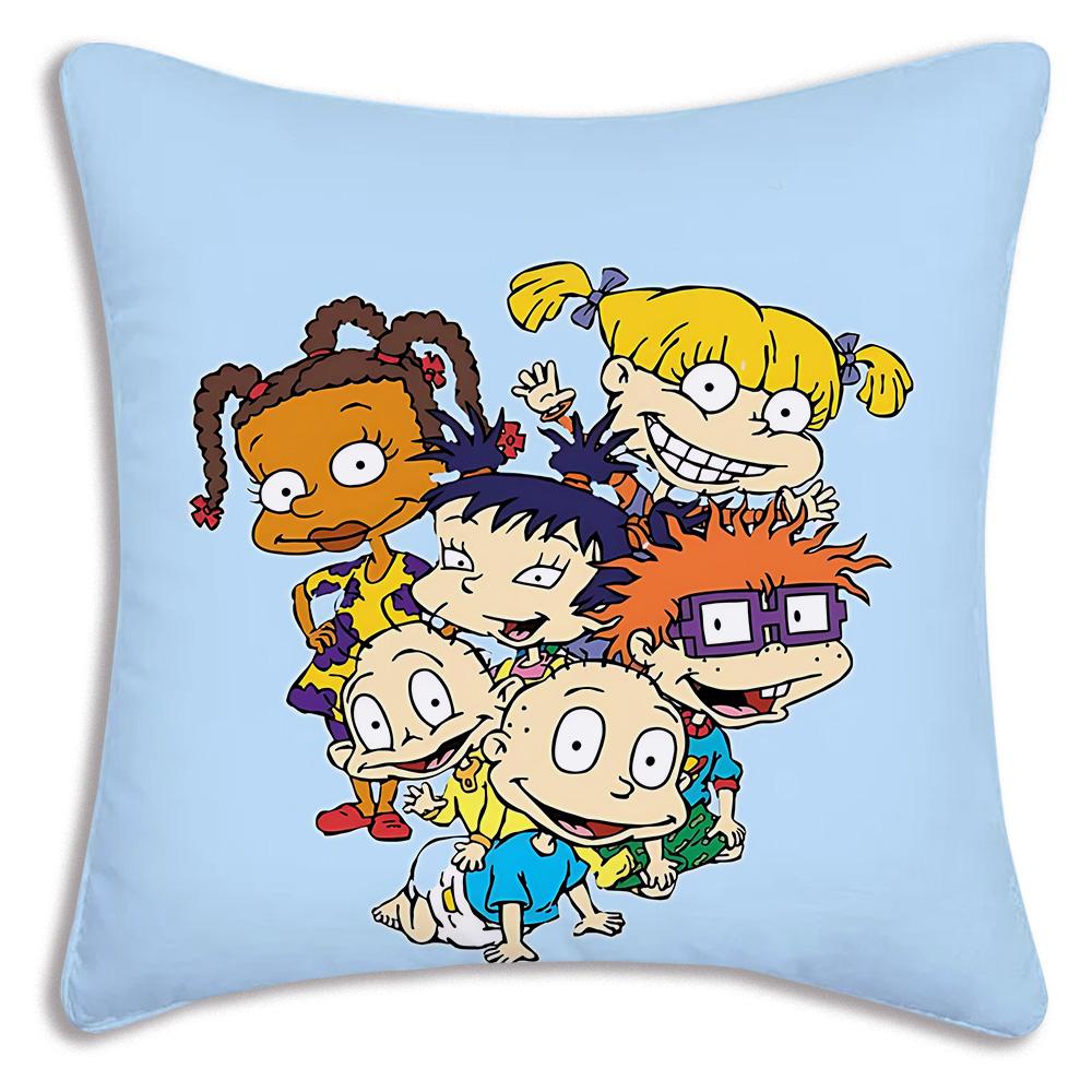 Anime Funny R-Rugrats Pillow Covers Cartoon Sofa Decorative Home Double-Sided Printing Short Plush Cute Cushion Cover