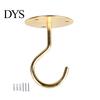 Flower Basket Hanger 1 Set Wall Mount Hook Anti-rust Sturdy Strong Load-bearing Non-falling Hanging Things Ceiling Wrought Iron for Home