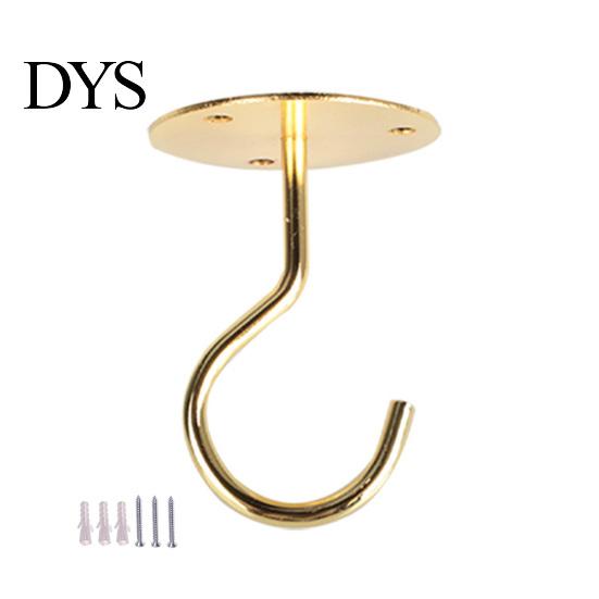 Flower Basket Hanger 1 Set Wall Mount Hook Anti-rust Sturdy Strong Load-bearing Non-falling Hanging Things Ceiling Wrought Iron for Home