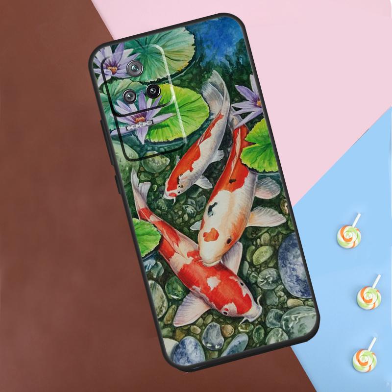 Koi Carp Fish Painting Case For Xiaomi 13T 14 Pro 11T 12T 12 13 Lite POCO X6 X3 X4 X5 Pro F3 F5 M5s M6 Pro Cover