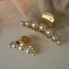 Korean Retro French Pearl Claw Hair Clip - Elegant Metal Hair Accessory for Women