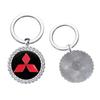 Alloy Car Logo Key Rings Chain Holder Gift for Mitsubishi Ralliart Lancer ASX L200 Colt Pajero Outlander Eclipse Galant Montero
