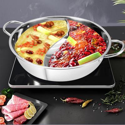 Compartment Shabu Cooking Pot for Gatherings and Travel