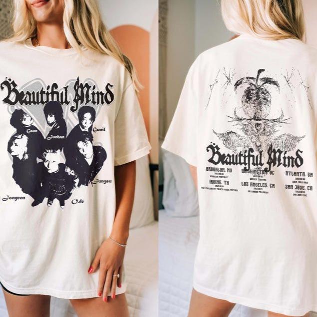 2026 Sommer Mode Trendiges T-Shirt Herren Damen Vintage Oberteil Retro Xdinary Heroes Welttournee Shirt - K-Pop Band T-Shirt Hip Hop Streetwear Übergroßes T-Shirt S