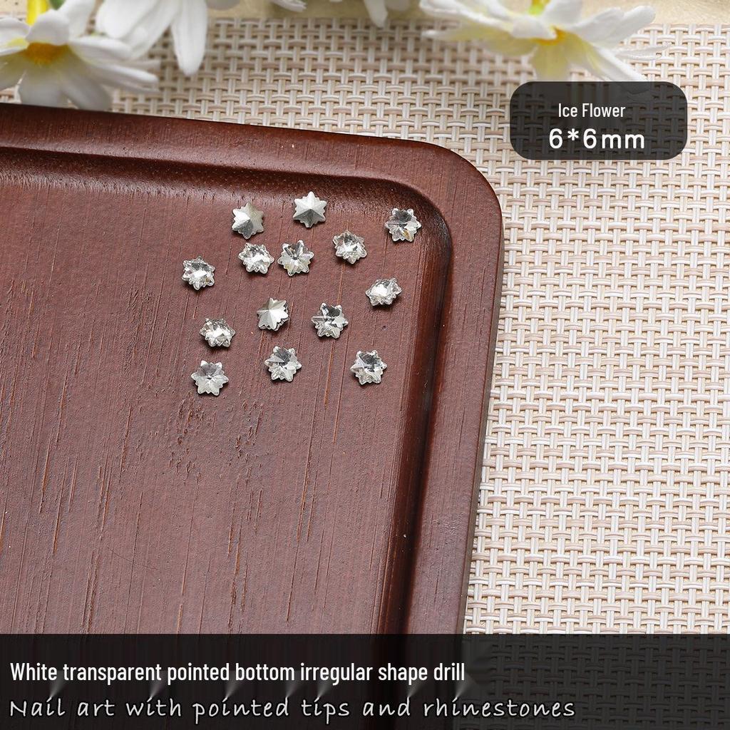 Nail Art Rhinestones: Transparent Pointed Hearts, Axe Heads, Square Rock Candy - Super Shiny Press-on Decorations