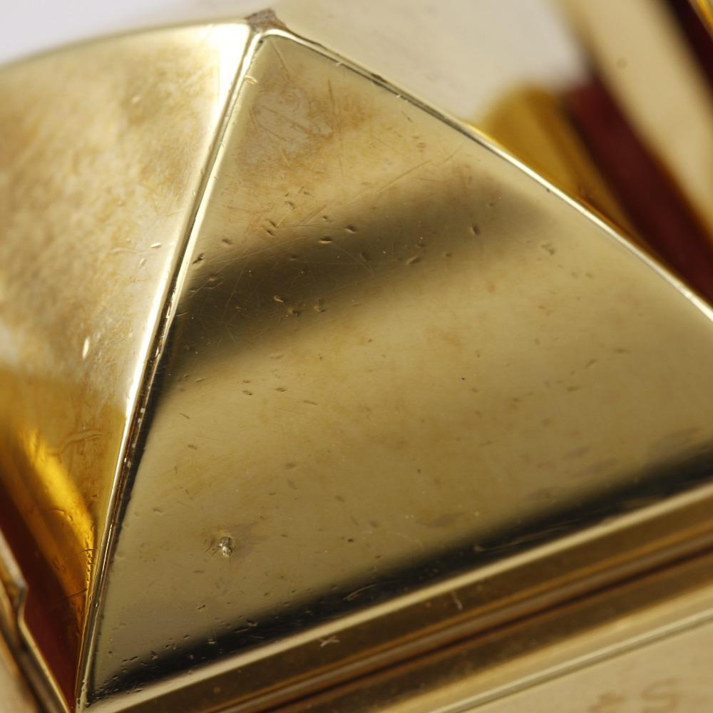 Hermes Medor Uhren Vintage Gold Weißes Zifferblatt Vergoldet/Leder Quarz Analoganzeige Damen Gebraucht