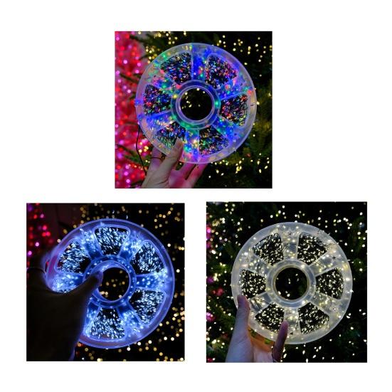 LED Copper Wire String Lights Waterproof 8 Modes String Light LED Beaded Fairy Christmas Light for Roof Wedding Party Outdoor Indoor Garden Tree Decor