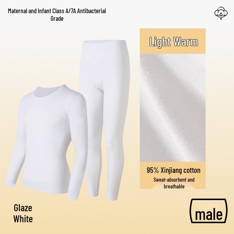 Class A Pure Cotton Thermal Underwear Set for Couples: Thin, Elastic, Warm Winter Wear for Men & Women