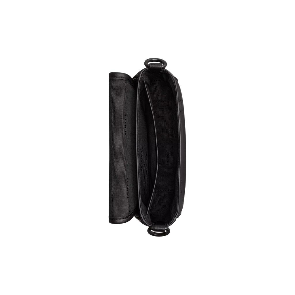 Coach Borsa a tracolla in pelle con patta e chiusura magnetica Charter 18 Piccola da donna Nera CR754-BLK
