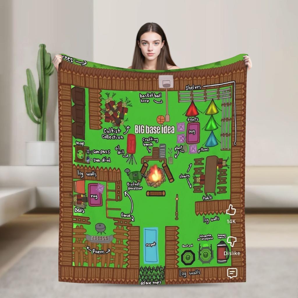 9-9 Nights in the Forest Blankets Deer Game Flannel Funny Soft Throw Blanket for Home Textile Decor