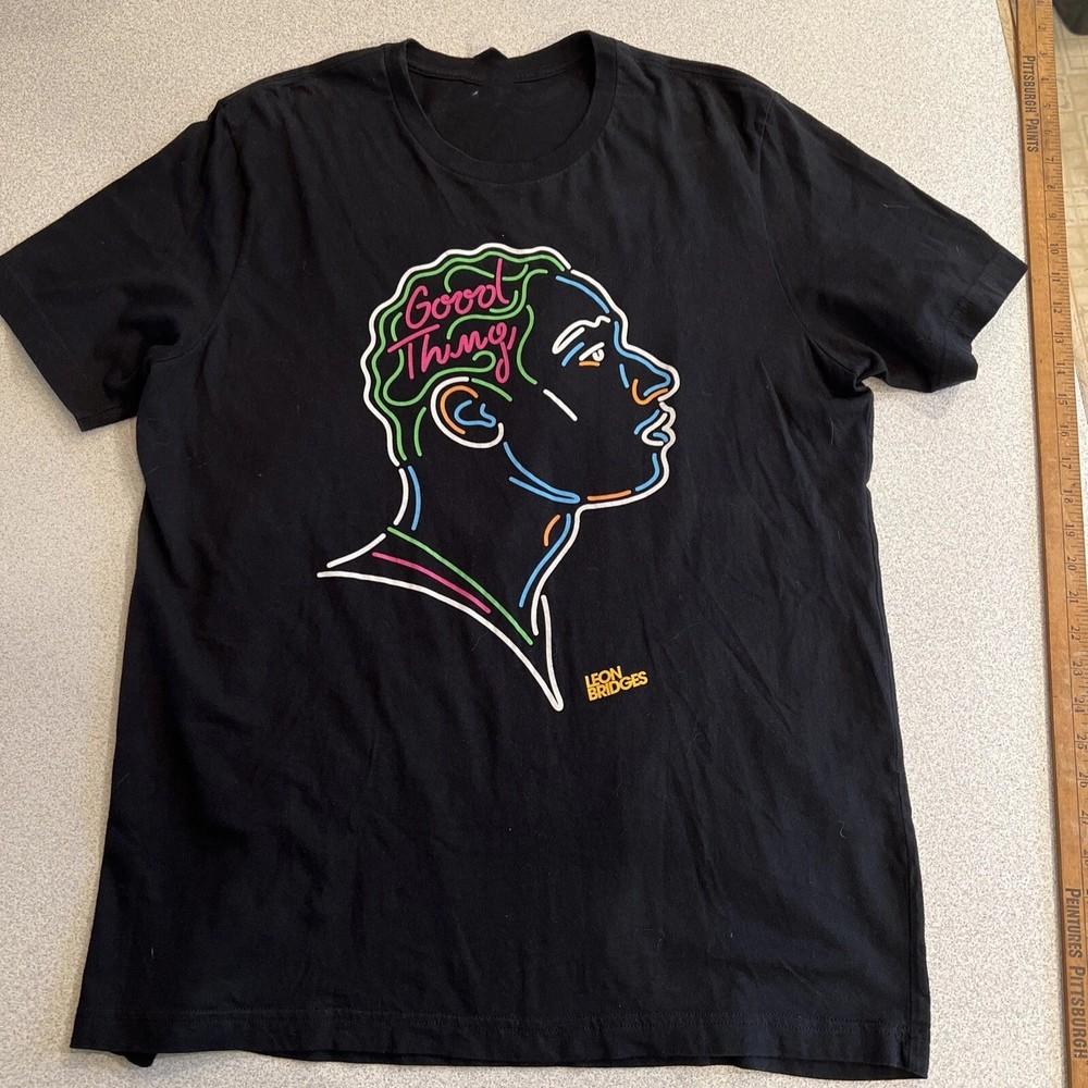 Leon Bridges Good Thing Tour BLACK TShirt twoside full size  MI454 Unisex T-Shirt XL