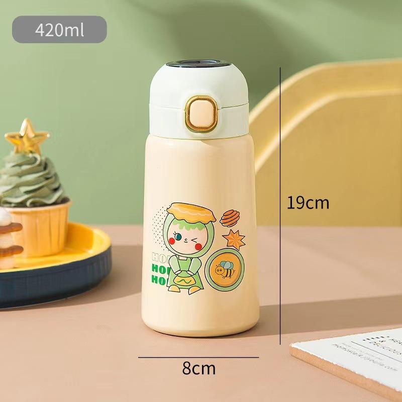 Creative LED Intelligent Temperature Display Stainless Steel Children's Thermos Mini Cartoon Bouncing Cups Portable Gift Cups.