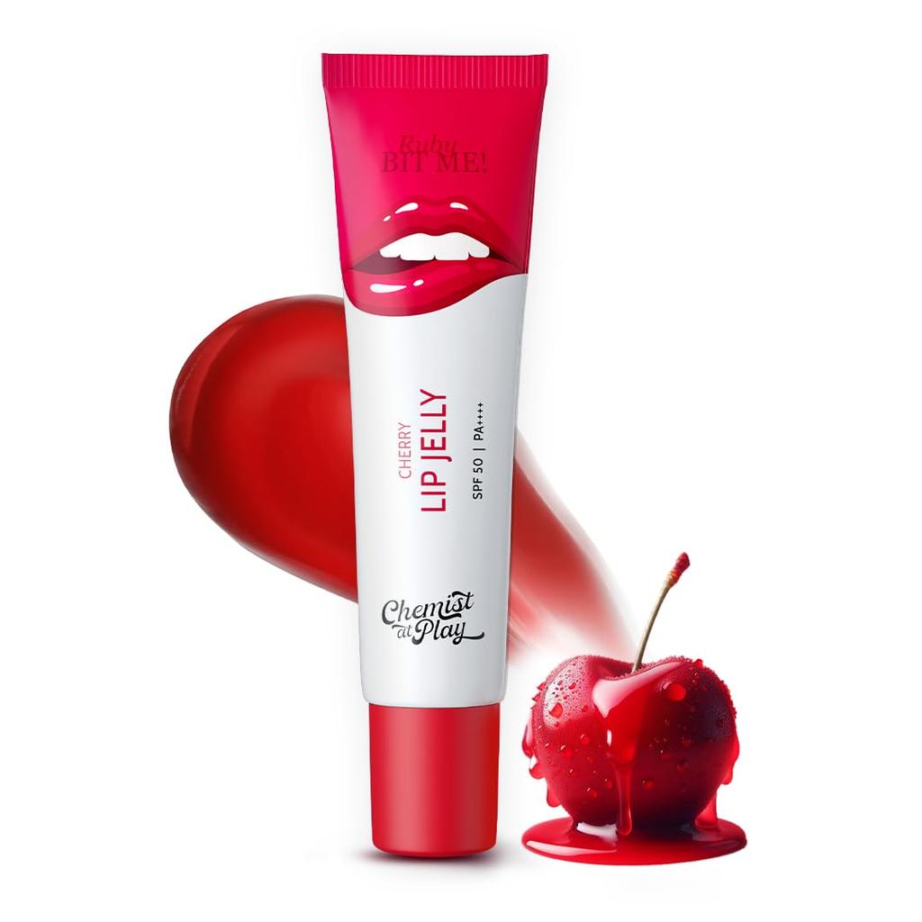 Chemist At Play Cherry Tinted Lip Balm for Dry, Chapped & Pigmented Lips | Gives 24 Hours Moisturization | SPF 50 PA+++ | Has 2% Kojic Acid, Hyalur
