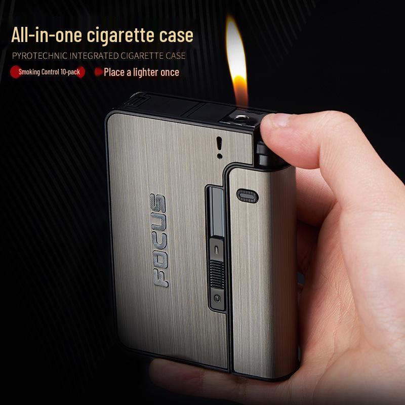 Creative Detachable JD001 Cigarette Case with Refillable Lighter, Holds 10 Cigarettes