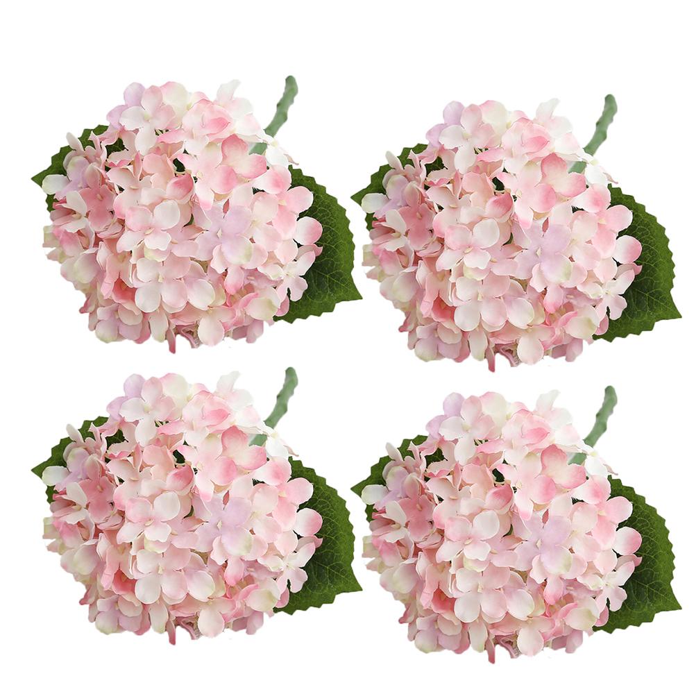 

4pcs Hydrangea Artificial Flowers, 14In Realistic Hydrangea Flowers Bouquet Hydrangea Flowers Wedding Party Office Home Decor