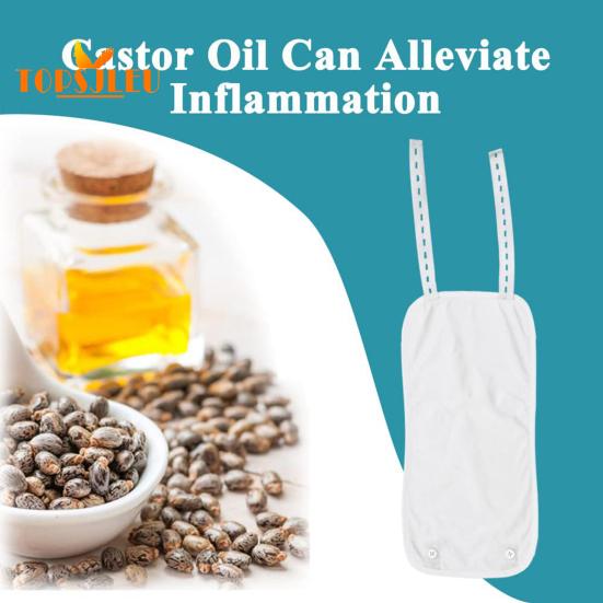 2Pcs Castor Oil Pack Wrap - Washable, Reusable, Castor Oil Compress Pad with Adjustable Elastic Strap