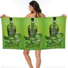 Green Chartreuse Bottle Oil Painting Drink 1 Beach Towel Soft Microfiber Quick Dry Absorbent Quick Towels For Mountain Climbing