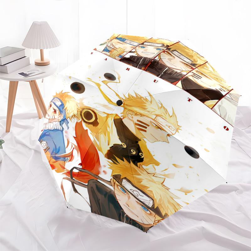 1 PC Automatic Folding Umbrella - Naruto Evolution Pattern Portable Foldable Design With 8 Ribs Christmas Birthday Gifts