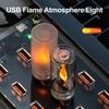 USB Flame Night Light with Touch Control Realistic Flickering LED Candle for
